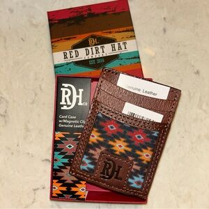 Red dirt hat Brown Leather Card Case